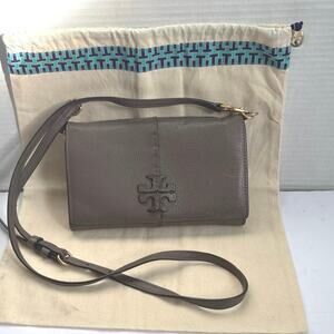 Tory Burch McGraw Pebbled Leather Wallet Crossbody Clutch with Dustbag